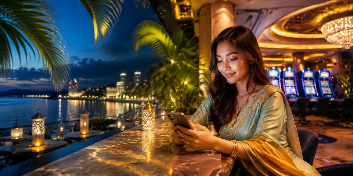 Pemain Malaysia bermain blackjack dalam talian menggunakan telefon semasa cuti perayaan